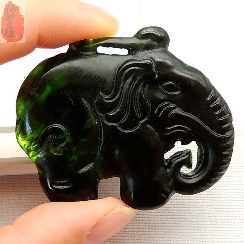 Natural dark green jade elephant jade pendant for men and women jade pendant Jade pendant Jade Jade jade pendant Jade Jade jade jade pendant Jade Jade jade necklace Jade jewelry