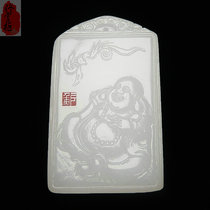 Buddha Jade brand natural Afghan Jade White Jade brand Jade belly Buddha pendant men and women necklace evil pendant