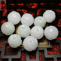 Jade lotus zhu natural A cargo loose beads 10mm yu zhu zi bracelet bracelets with beads beads DIY jade beads