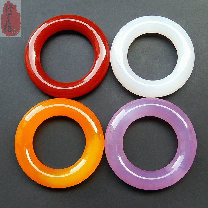 Natural agate safe ring ring sweater chain jade pendant jade pendant jewelry handmade DIY accessories accessories