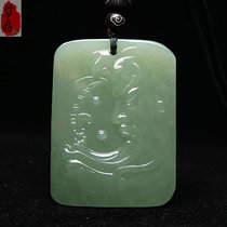 Guan Gong Pendant Mens Natural Hetian Jade Green White Jade Pendant Mens Body Jade Necklace Pendant Jade Pei