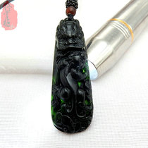 Natural mo lv yu Longshou Brave Jade pendant pendant men paragraph jade pendant yu diao zhui yu gua zhui jade jewelry
