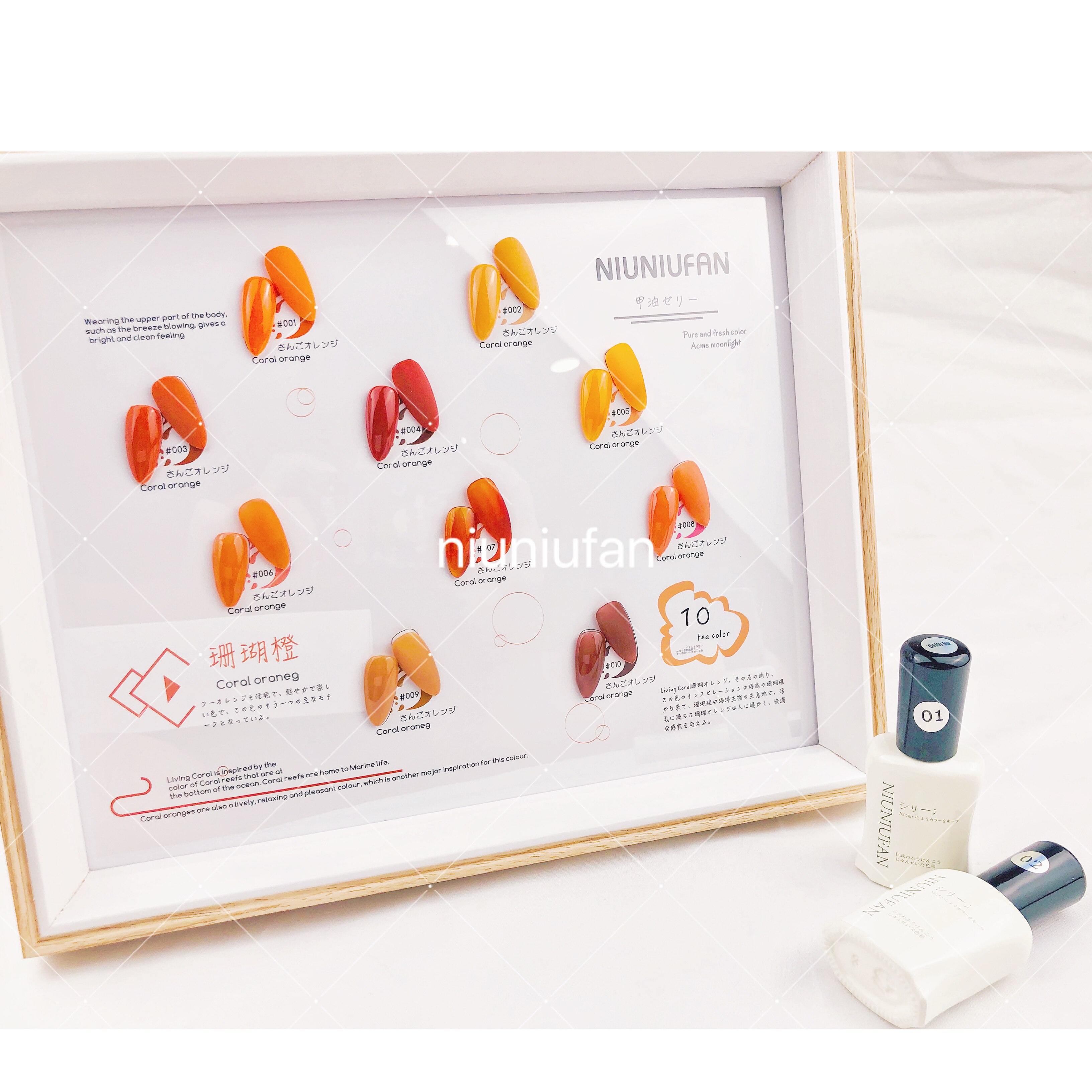 Niu Niu Fan Nail Art Light Luxury Custom Coral Orange 10 Colors Nail Polish Glue Single Bottle Optional Orange Series Nail Polish Glue