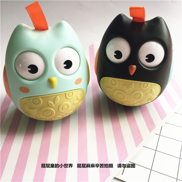 Baby cute owl tumbler rattling baby toy wind chimes high quality fall resistant cute children's toys