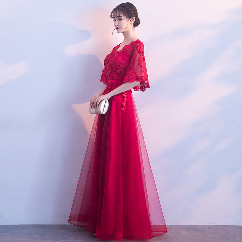 Toast Bride 2021 New Red pregnant woman belly thin back dress wedding evening dress dress women Summer