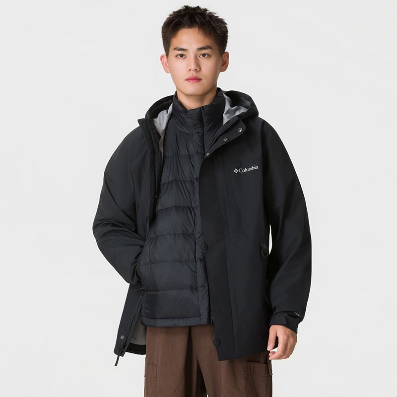 Authentic Columbia Men's Warm Goose down Hooded Two-Piece down Jacket Wx3775010