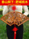 Peach Wood Fortune Pendant, Fan-Shaped Chinese Knot, Large Size, Living Room Entrance, Home Wall Decoration, Gift for New Housewarming