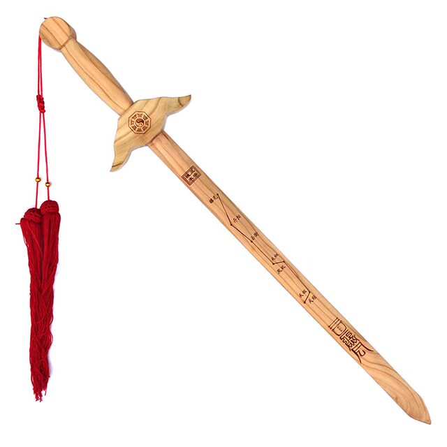 Authentic peach wood sword, log, Bagua, Big Dipper, sword, Taoist priest's instrument, Chinese decoration, prosperous house, morning practice sword, Tai Chi sword