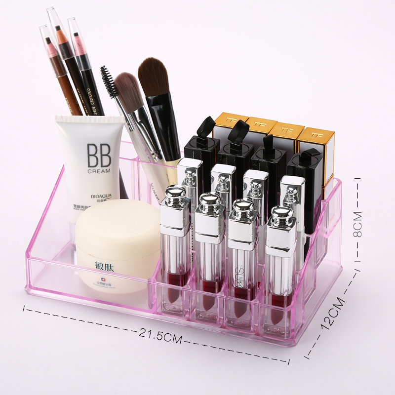 Cosmetic Storage Box Desktop Skin Care Products Lipstick Red Brush Barrel Small Finishing Rack Mesh Red Makeup Table Containing shelf