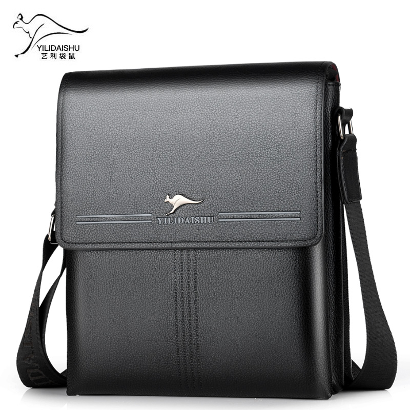 Erie kangaroo leather large capacity men's bag shoulder messenger bag briefcase business casual men's waterproof leather bag