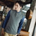 Áo len không tay nam cổ tròn Phiên bản hàn quốc mùa thu đông len vest vest áo len đan vest nam triều đại học gió áo vest khoác nam Dệt kim Vest