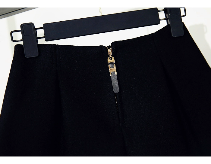 Quần short len ​​mùa thu 2018 nữ mẫu mùa thu đông mặc phiên bản Hàn Quốc của quần lửng ống rộng eo cao hoang dã