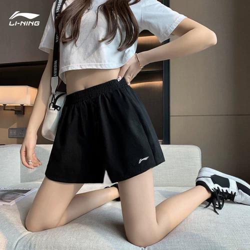 Li Ning, шорты, тонкие штаны, быстросохнущий шелковый комплект, для бега, женский стиль