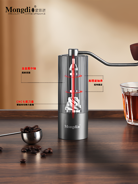 Mongdio Manual Coffee Grinder Home Use Hand-Cranked Coffee Grinder Portable Coffee Bean Grinder Coffee Grinding Tool