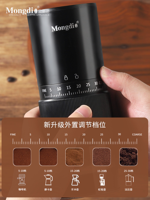 Mongdio Coffee Bean Grinder Household Electric Grinder Small Coffee Bean Grinder Handheld Grinder