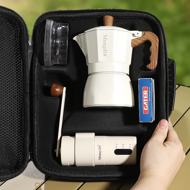Mongdio Double-Valve Moka Pot Set Outdoor Moka Coffee Pot Portable Espresso Extraction Coffee Pot Mongdio Double-Valve Moka Pot Set Outdoor Moka Coffee Pot Portable Espresso Extraction Coffee Pot