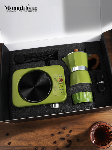 Mongdio Moka Pot Set Home Coffee Maker Gift Box New Year Gift Italian Coffee Machine Business Gift