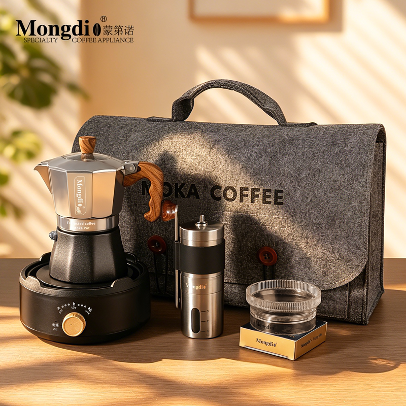 Mongdio Double-Valve Moka Pot Set Moka Coffee Pot Home Coffee Brewing Set Portable Birthday Gift Mongdio Double-Valve Moka Pot Set Moka Coffee Pot Home Coffee Brewing Set Portable Birthday Gift