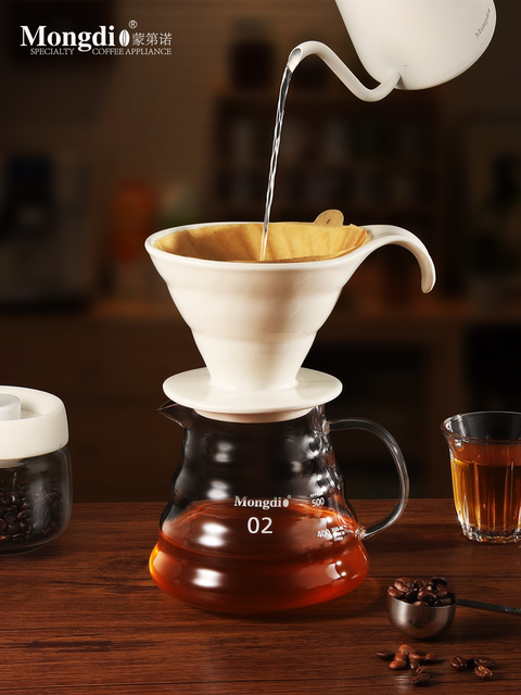 Mongdio Coffee Filter Cup Ceramic Filter Cup V60 Coffee Filter Hand Brewing Funnel Filter Coffee Utensils