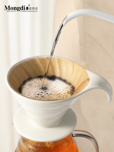 Mongdio Coffee Filter Cup Ceramic Filter Cup V60 Coffee Filter Hand Brewing Funnel Filter Coffee Utensils