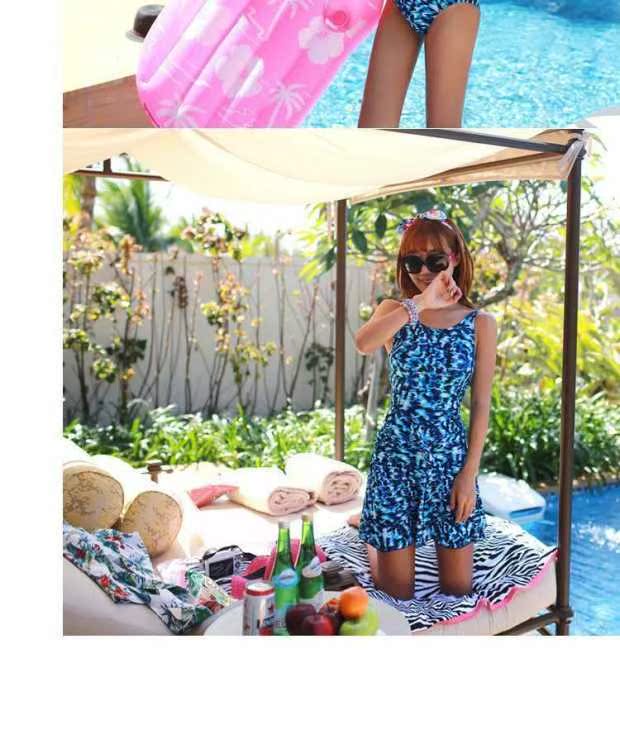 Trang web chính thức của Hàn Quốc xác thực MM béo cỡ lớn bikini nhiều màu áo che bụng áo tắm một mảnh bảo thủ - Bikinis đồ bơi nữ