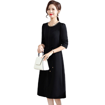 Your Lady Autumn Costume Mother Dress Lady Dress Middle-aged Lady Dress dress Long sleeves over knee Knees Waist Noble 2024 New