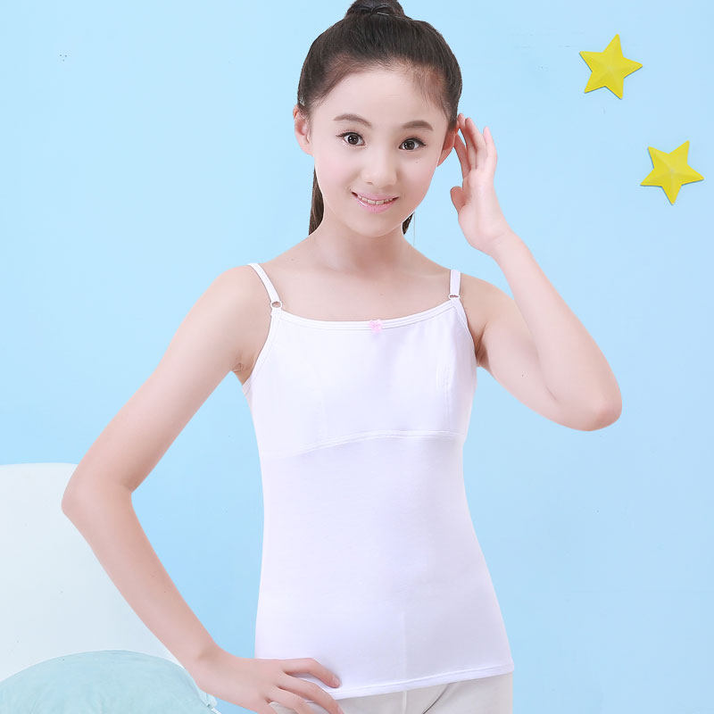 Girls camisole pure cotton summer children wear big children thin section primary school students bottoming girls underwear during development