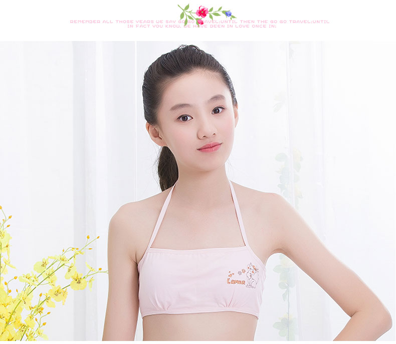 Đồ lót ren vô hình strappy cô gái tim treo cổ sinh viên áo ngực Nhật Bản bông bọc ngực tether ống hàng đầu mùa hè