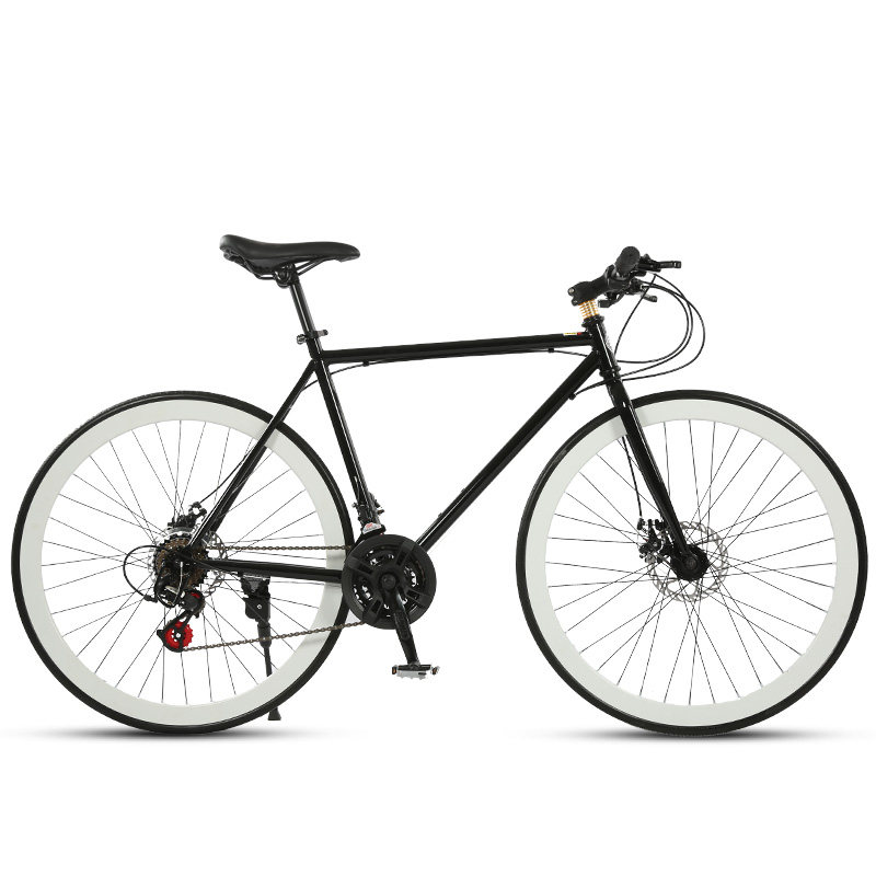 Dead fly road bike variable speed double disc brake live retro fluorescent luminous 24 26 inch student men's and women's bicycles