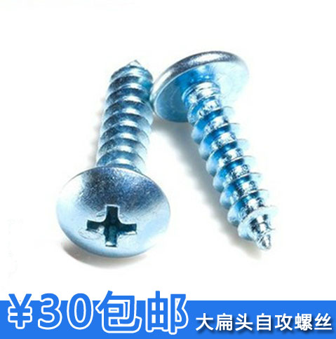 High-strength galvanized large flat head self-tapping screw large cap large head self-tapping nail pointed tail flat round head wood screw M4M5