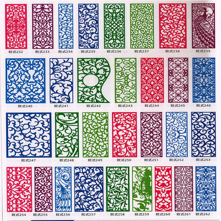 European style lattice gallery Hollow partition screen Lattice pvc suspended ceiling Chinese style European style entrance decoration