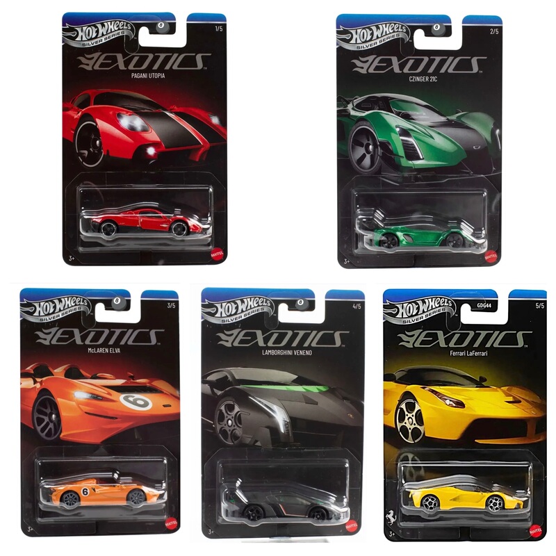Hot Wheels Silver Label Supercar Set Exotic Pagani Mclaren Lamborghini Ferrari 1/64 Alloy Car Hot Wheels Silver Label Supercar Set Exotic Pagani Mclaren Lamborghini Ferrari 1/64 Alloy Car