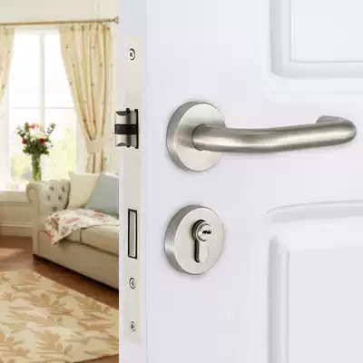 304 stainless steel door lock indoor bedroom door lock solid wood door lock handle two-piece lock 7255 fire lock 7250