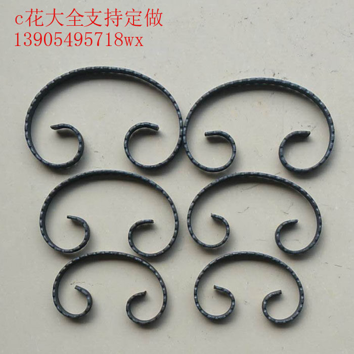 Wrought iron gate c flower S flower Window flower Dog teeth flat iron flower iron accessories wholesale fence flower stair flower handmade flower iron flower
