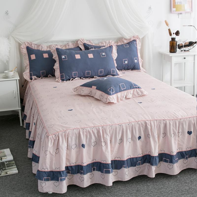 Khăn bộ đồ giường giường váy bedspread bông duy nhất mảnh không trượt tay áo bảo vệ 1.5 / 1.8m gió đơn hoặc kép giường công chúa - Váy Petti 	chân váy giường