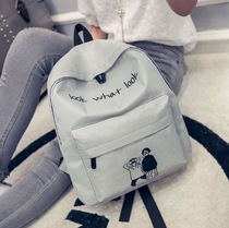 College simple high school printing teen primary school new large capacity junior high school student shoulder bag male couple Japanese style