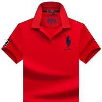 The year of life mens short-sleeved T-shirt red polo shirt Mens short-sleeved clothes Summer mens half-sleeve T-shirt cotton lapel