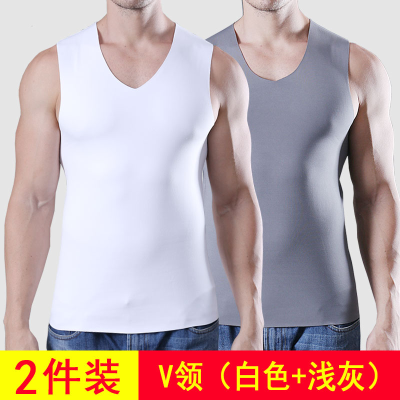 Không có dấu ấm vest nam mùa thu và mùa đông cộng với nhung cộng với tay dày bottomshirt mặc mặc đồ lót đàn ông tóc mặc cơ thể mòn.