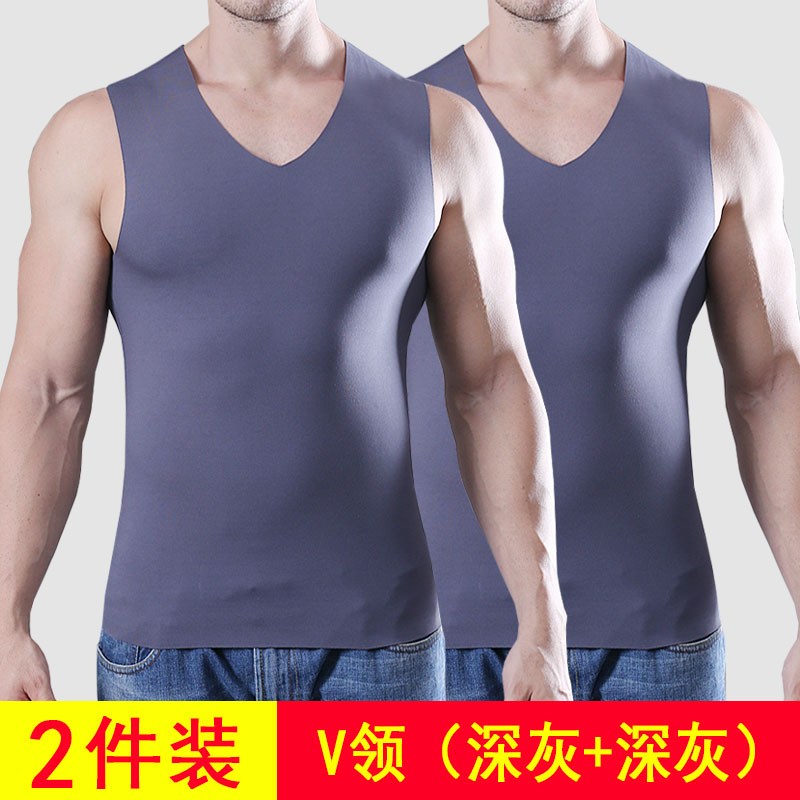 Không có dấu ấm vest nam mùa thu và mùa đông cộng với nhung cộng với tay dày bottomshirt mặc mặc đồ lót đàn ông tóc mặc cơ thể mòn.