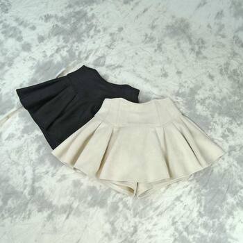 High-Waisted Corset Fishbone Anti-Exposure Shorts A-Line Pleated Tiered Umbrella Skirt Half Skirt Short Skirt for Women Autumn and Winter