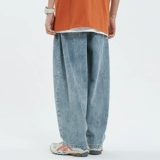 江南先生 Летние японские ретро штаны, прямые свободные джинсы, скейтборд, в корейском стиле