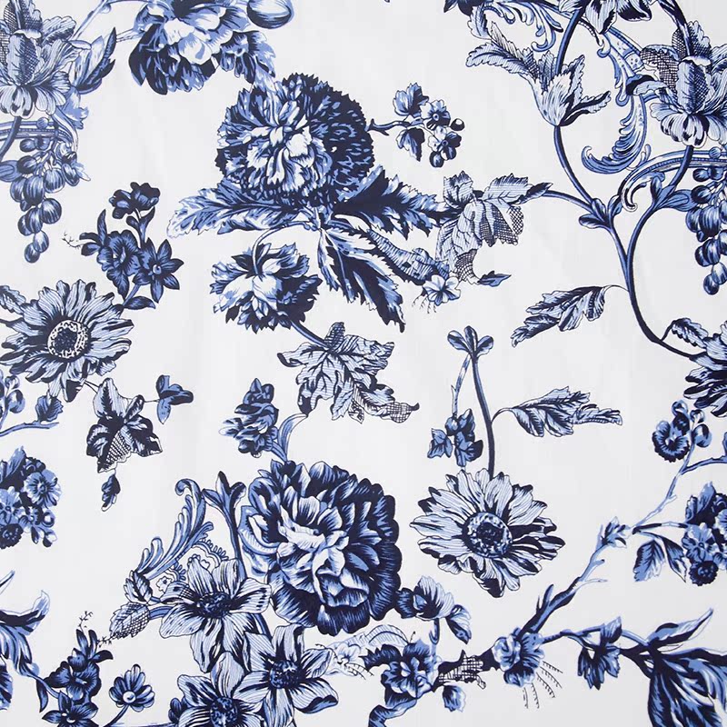 Vintage handmade vải tự làm vải cotton in căng poplin trắng và trắng sứ nửa giá chất liệu vải cotton