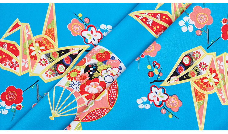 Vintage và gió vải thủ công vải tự làm của phụ nữ ăn mặc kimono vải màu xanh dưới cùng quạt giấy giấy nửa vải thun cá sấu 100 cotton