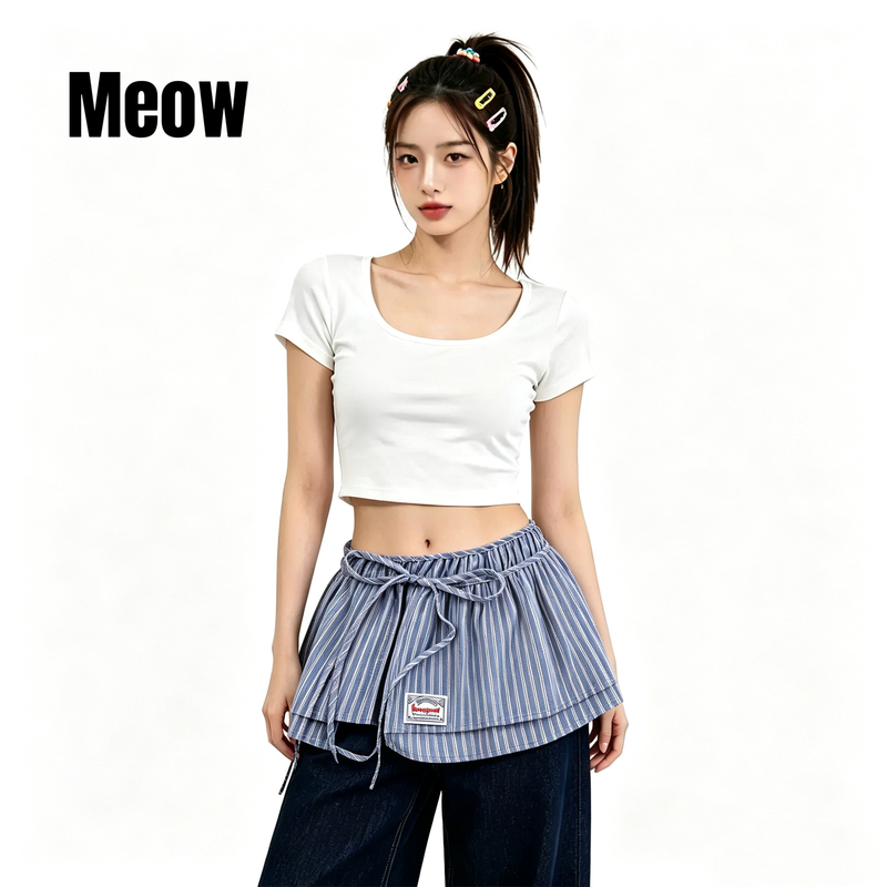 Korean-Style Retro Plaid Skirt with a High-End Feel, Paired with Jeans, Layered Skirt with a Hem That Covers the Hips, Sheer Skirt for Women Korean-Style Retro Plaid Skirt with a High-End Feel, Paired with Jeans, Layered Skirt with a Hem That Covers the Hips, Sheer Skirt for Women