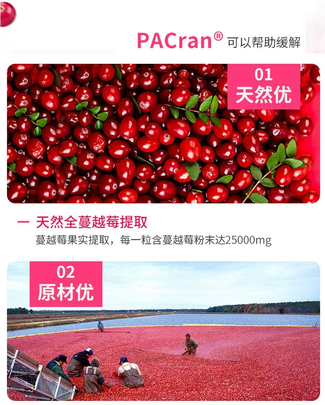 Cranberry Viên nang Úc swisse Nữ Chăm sóc buồng trứng tiết niệu Man Yue Mei Chiết xuất 30 viên 2 chai sản phẩm sức khỏe - Thức ăn bổ sung dinh dưỡng