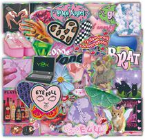 50 laser millennial Y2K retro little fresh graffiti stickers to remember this computer ipad phone pattern stickers