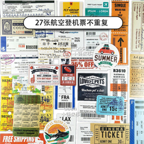 27 retro air boarding pass ticket luggage sticker suitcase sticker skateboard waterproof sticker