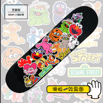 50 net red cartoon Sesame Street luggage sticker car skateboard laptop mobile phone travel Li box sticker