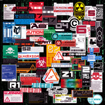53 electric industrial signs label Seibo punk tech wind suitcase laptop ipad mobile phone sticker