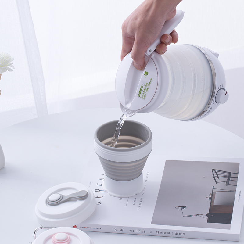 Travel Passable Fold Water Glass Outdoor Kettle Portable Mouthwash Cup Silicone Gel Compression Cup Telescopic Cup can be filled with boiling water